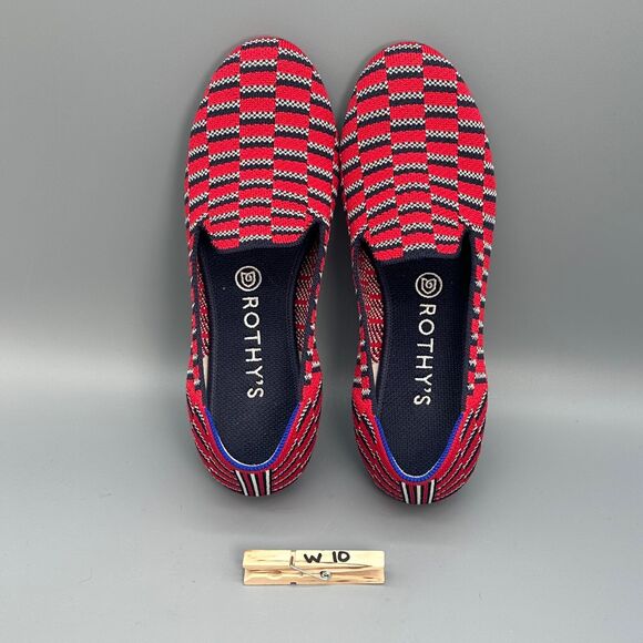 Rothy's Cherry Red Mosaic Loafers Red Ballet Flat Shoe Slip On - Picture 10 of 10